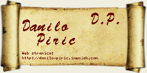 Danilo Pirić vizit kartica